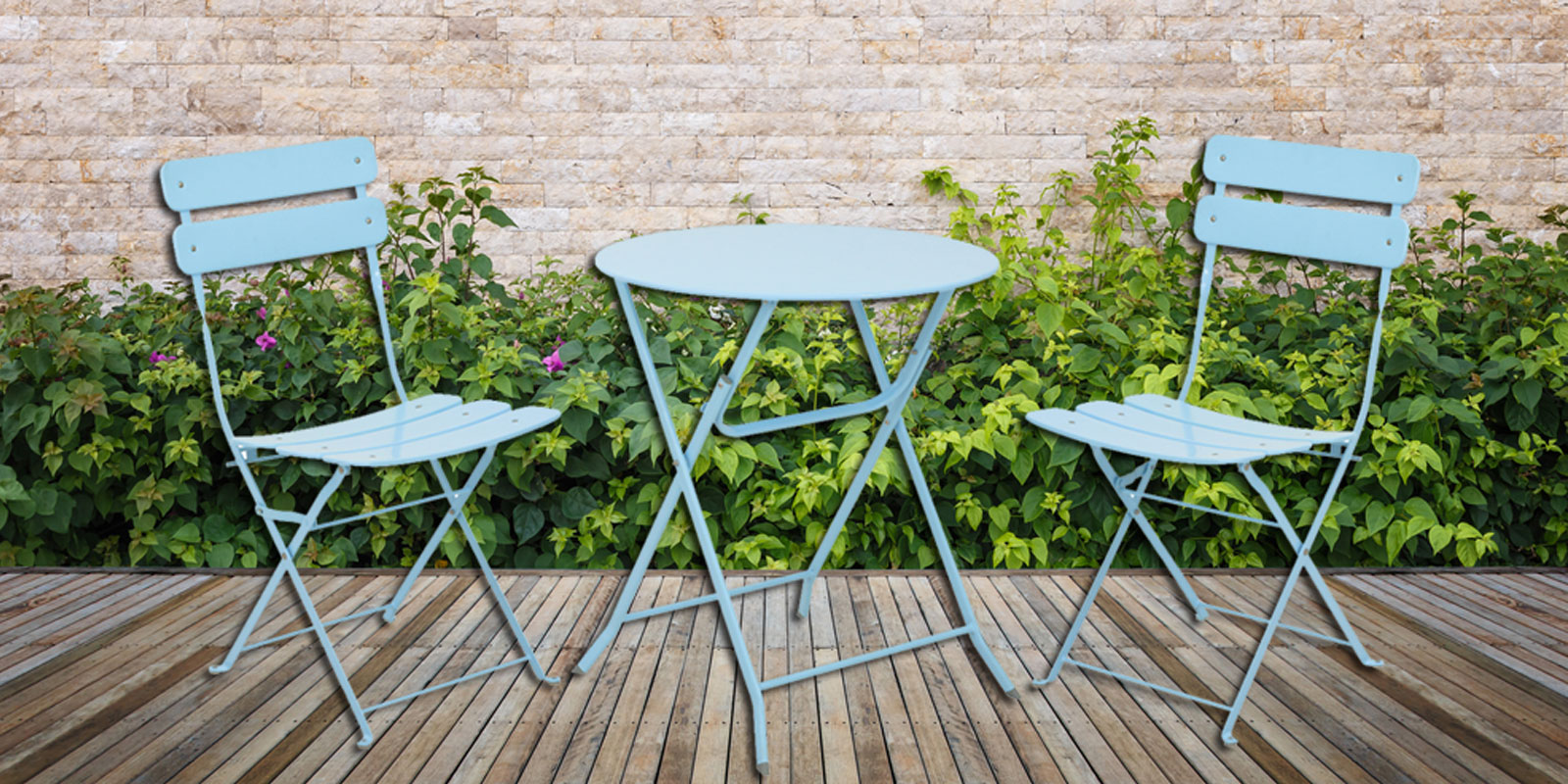 Ashford bistro garden furniture set in duck egg blue Ashford bistro garden furniture set in duck egg blue