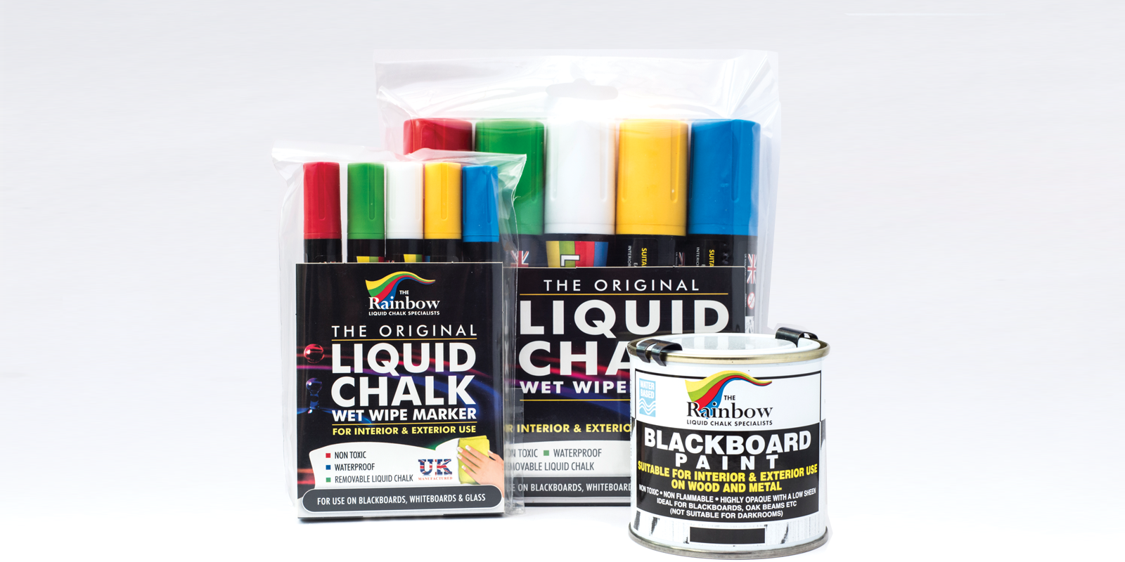 Rainbow Chalk image of liquid chalk pens and blackboard paint Rainbow Chalk image of liquid chalk pens and blackboard paint