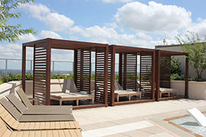 outdoor living space with a pergola from Endurawood