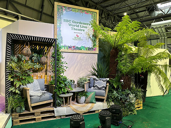 British Garden Centres sponsor and dress the stage of the Gardeners World Live Theatre