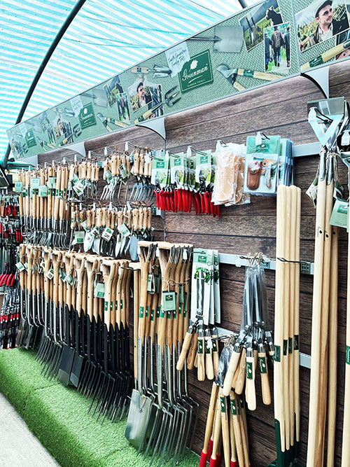 Greenmans Garden Tools Professional Displays - including spades and rakes