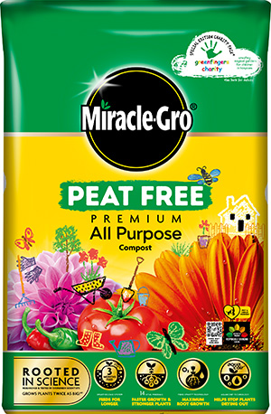 Miracle-Gro peat free all purpose compost 40L special edition pack to support children's charity, Greenfingers