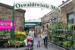 Oswaldtwistle Mills sign and open entrance 