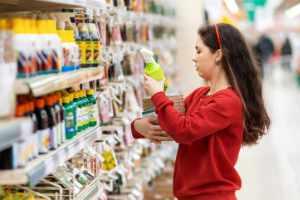 A woman buying garden centre products