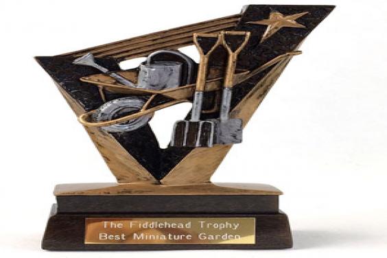 Fiddlehead Trophy for best Miniature Garden winner