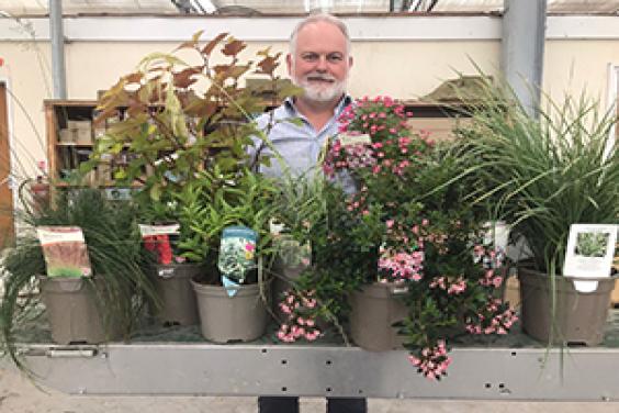 Andy Johnson, MD of Wyevale Nurseries with some of the new plants